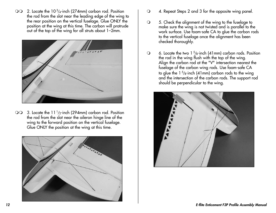 E-flite Enticement F3P ARF User Manual | Page 12 / 36