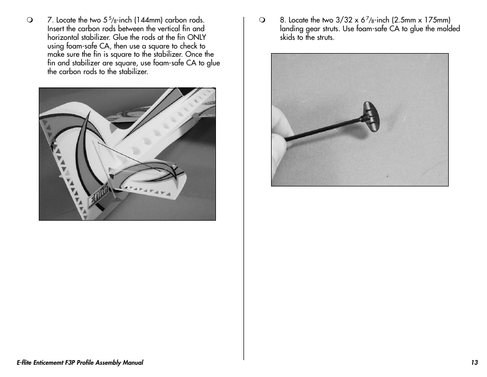 E-flite Enticement F3P ARF User Manual | Page 13 / 36