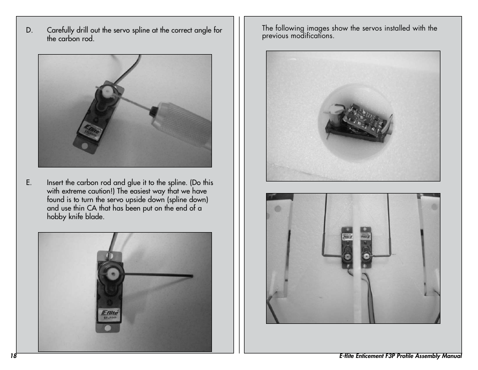 E-flite Enticement F3P ARF User Manual | Page 18 / 36