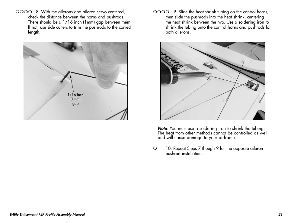 E-flite Enticement F3P ARF User Manual | Page 21 / 36