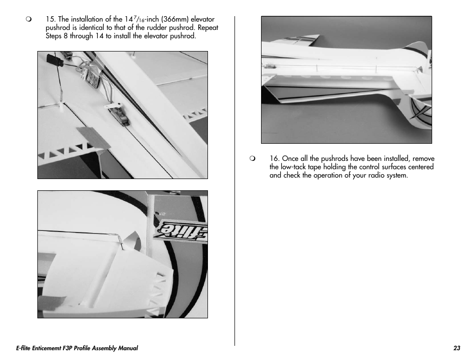 E-flite Enticement F3P ARF User Manual | Page 23 / 36