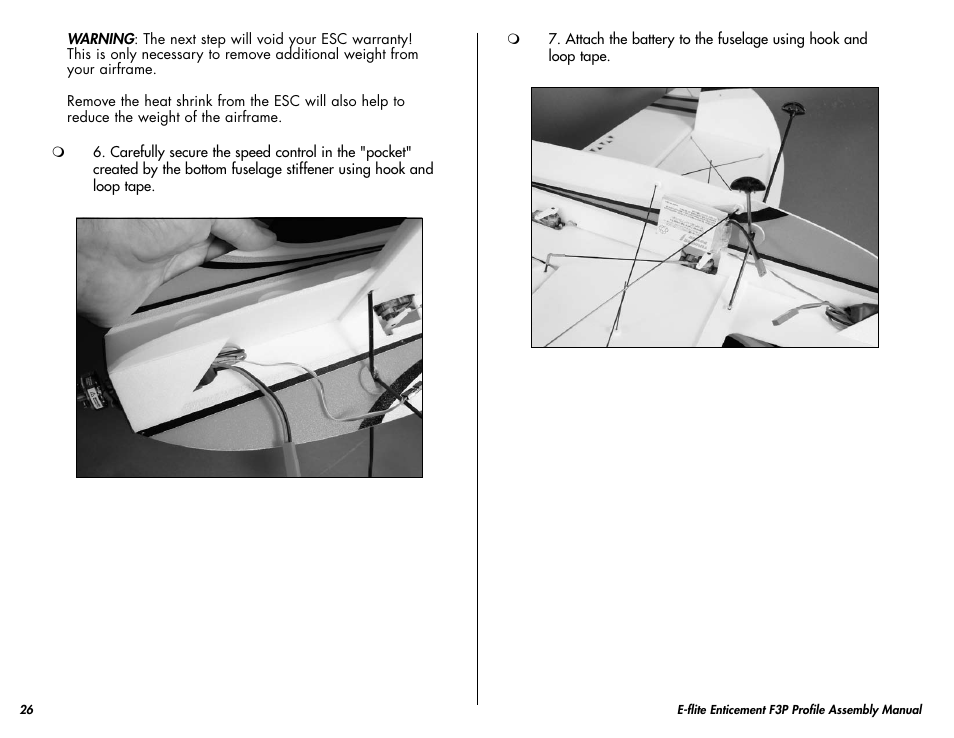 E-flite Enticement F3P ARF User Manual | Page 26 / 36