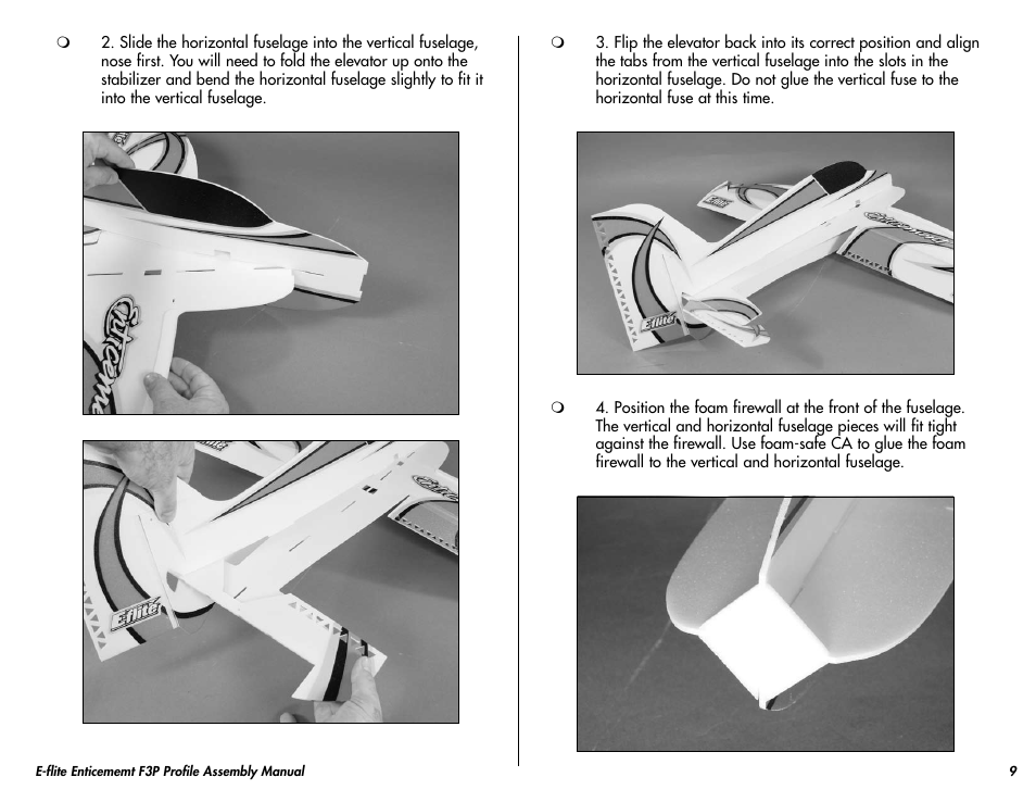 E-flite Enticement F3P ARF User Manual | Page 9 / 36