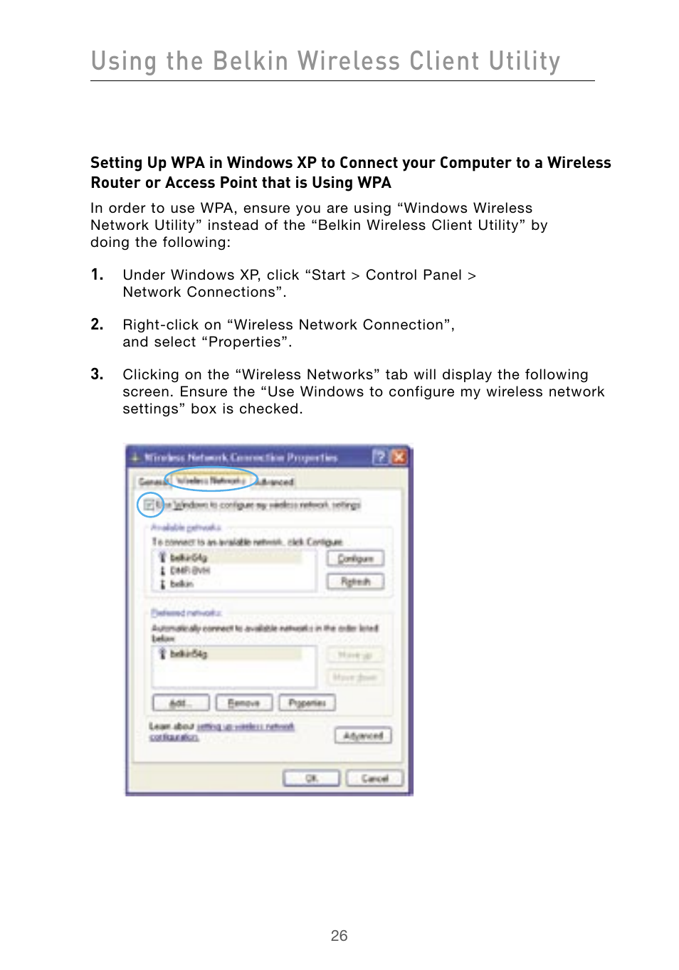 Using the belkin wireless client utility | Belkin F5D9010 User Manual | Page 28 / 45