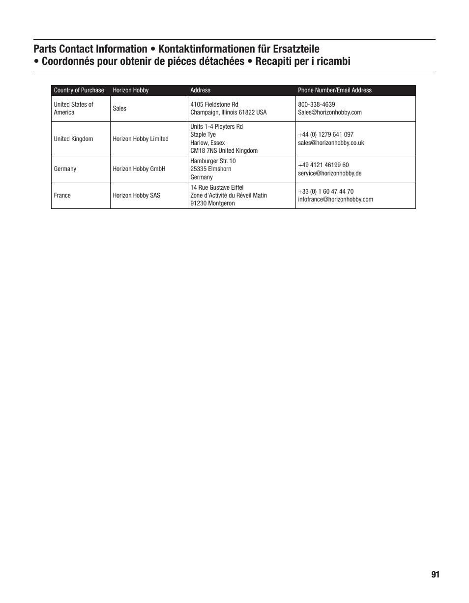E-flite Carbon-Z Scimitar BNF User Manual | Page 25 / 28