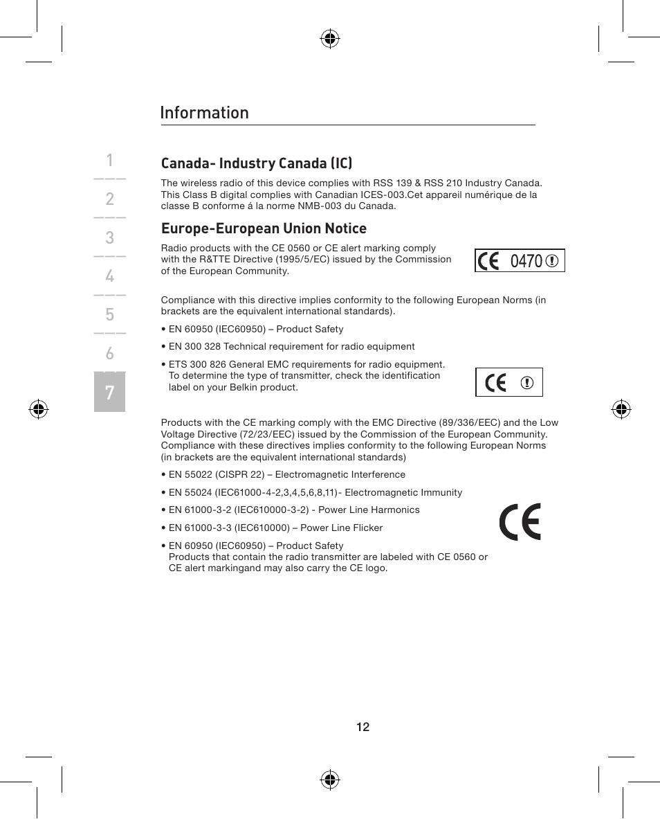 Information | Belkin F8E883uk-BNDL User Manual | Page 14 / 16