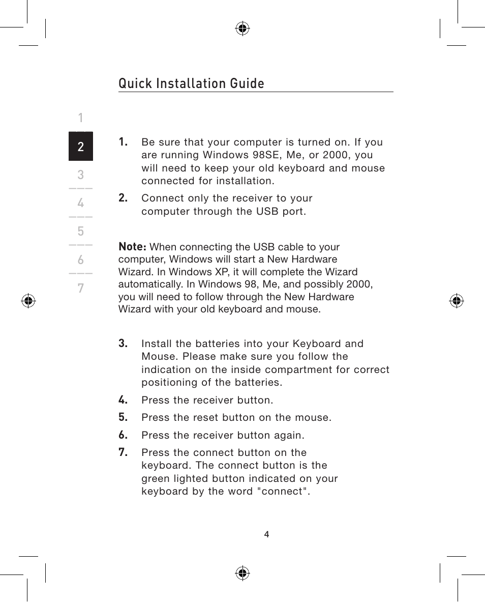 Quick installation guide | Belkin F8E883uk-BNDL User Manual | Page 6 / 16