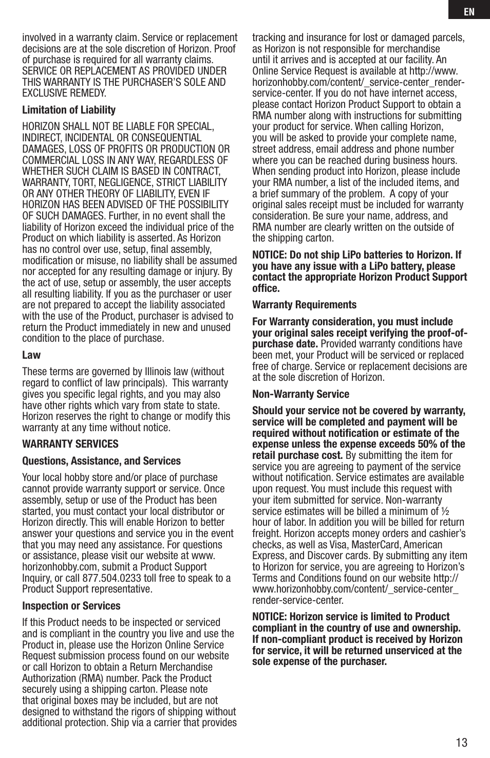 E-flite UMX Sbach 342 3D BNF Basic User Manual | Page 13 / 17