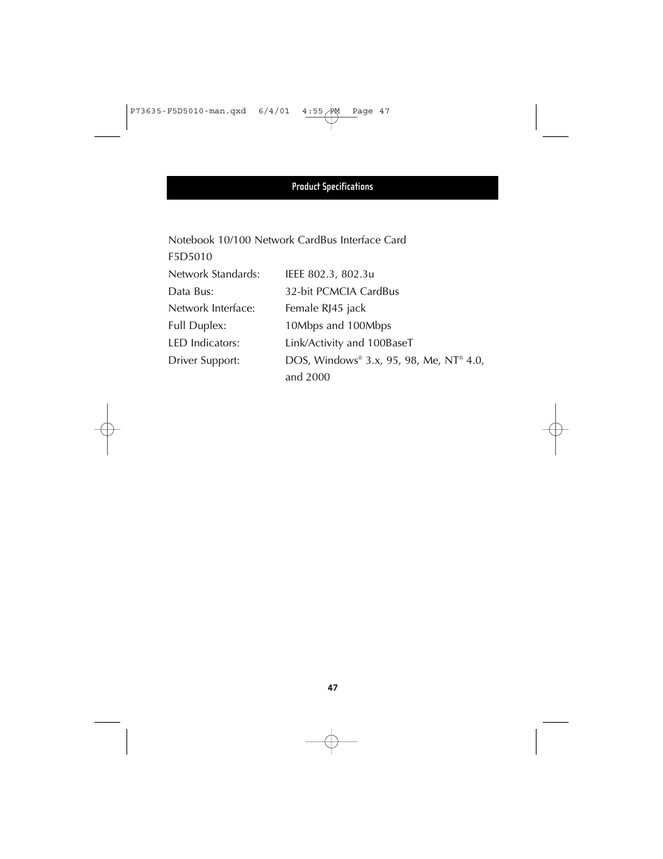 Belkin F5D5010 User Manual | Page 50 / 52