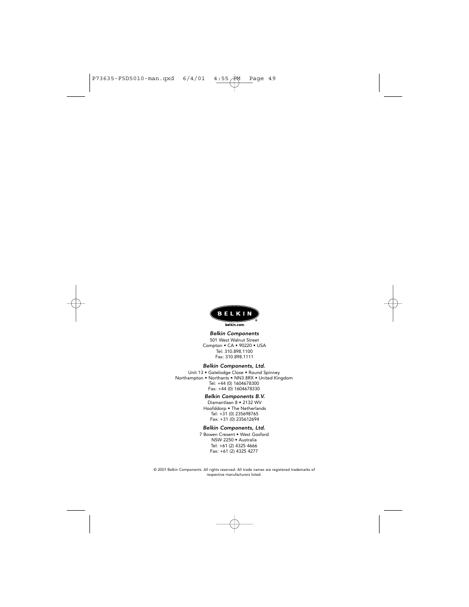 Belkin F5D5010 User Manual | Page 52 / 52