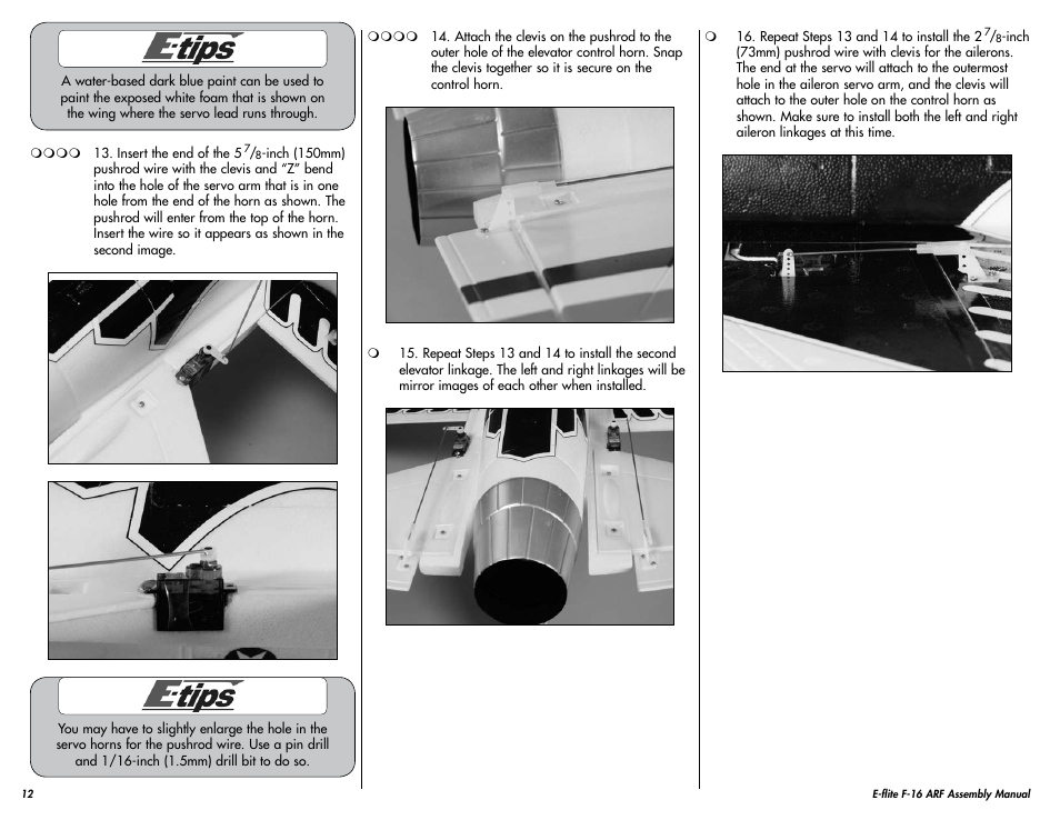 E-flite F-16 400 DF ARF User Manual | Page 12 / 36