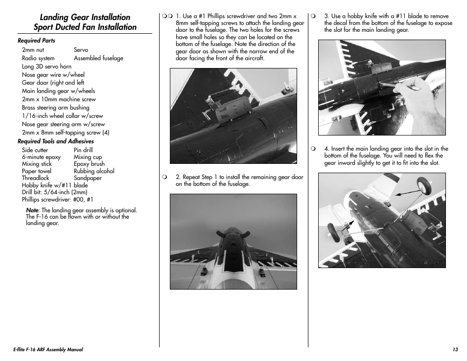 E-flite F-16 400 DF ARF User Manual | Page 13 / 36