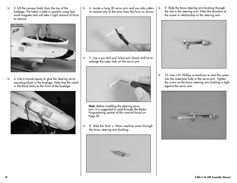 E-flite F-16 400 DF ARF User Manual | Page 18 / 36