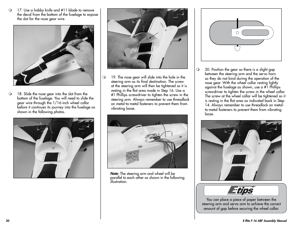 E-flite F-16 400 DF ARF User Manual | Page 20 / 36