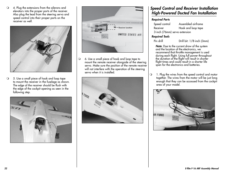 E-flite F-16 400 DF ARF User Manual | Page 22 / 36