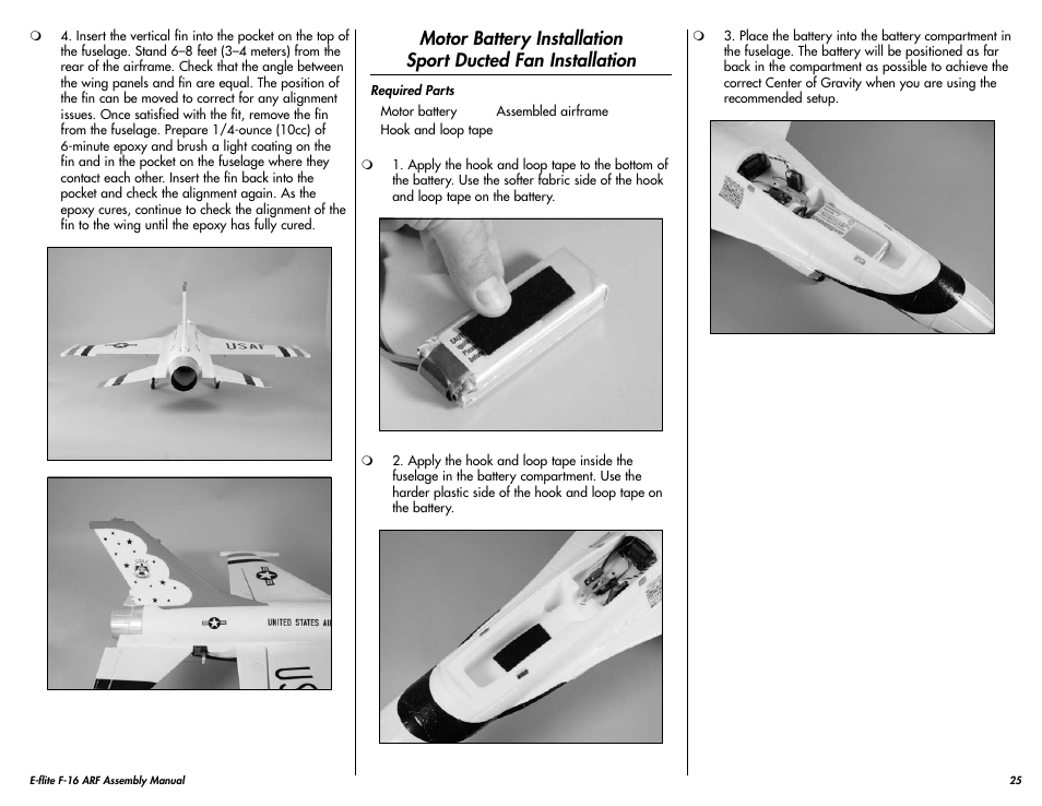 E-flite F-16 400 DF ARF User Manual | Page 25 / 36