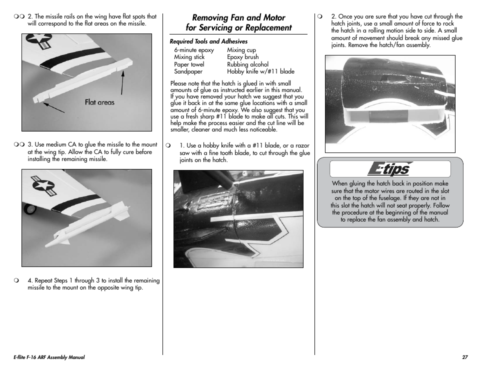 E-flite F-16 400 DF ARF User Manual | Page 27 / 36