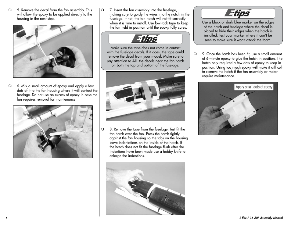 E-flite F-16 400 DF ARF User Manual | Page 6 / 36