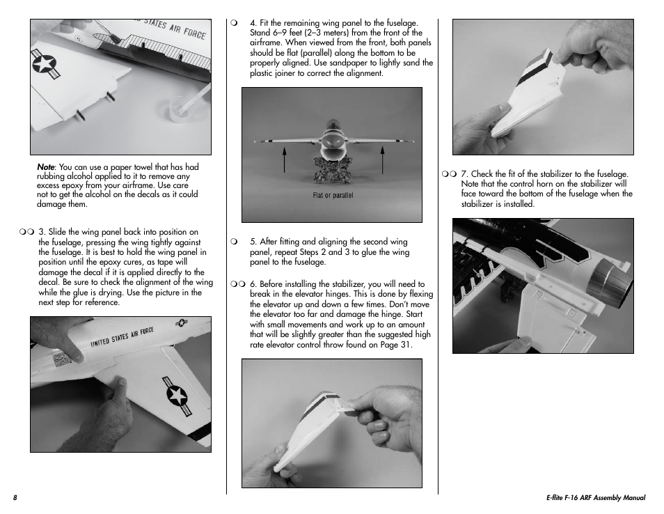 E-flite F-16 400 DF ARF User Manual | Page 8 / 36