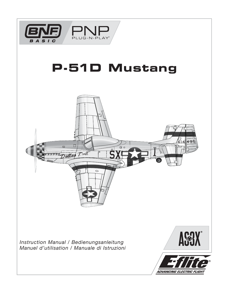 E-flite P-51D Mustang BNF Basic User Manual | 20 pages