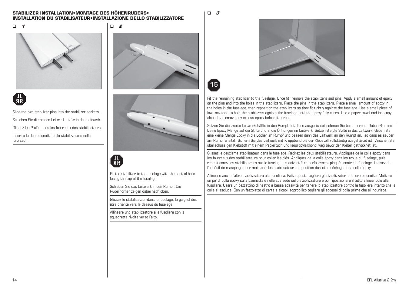 E-flite Allusive 2.2m ARF User Manual | Page 14 / 36