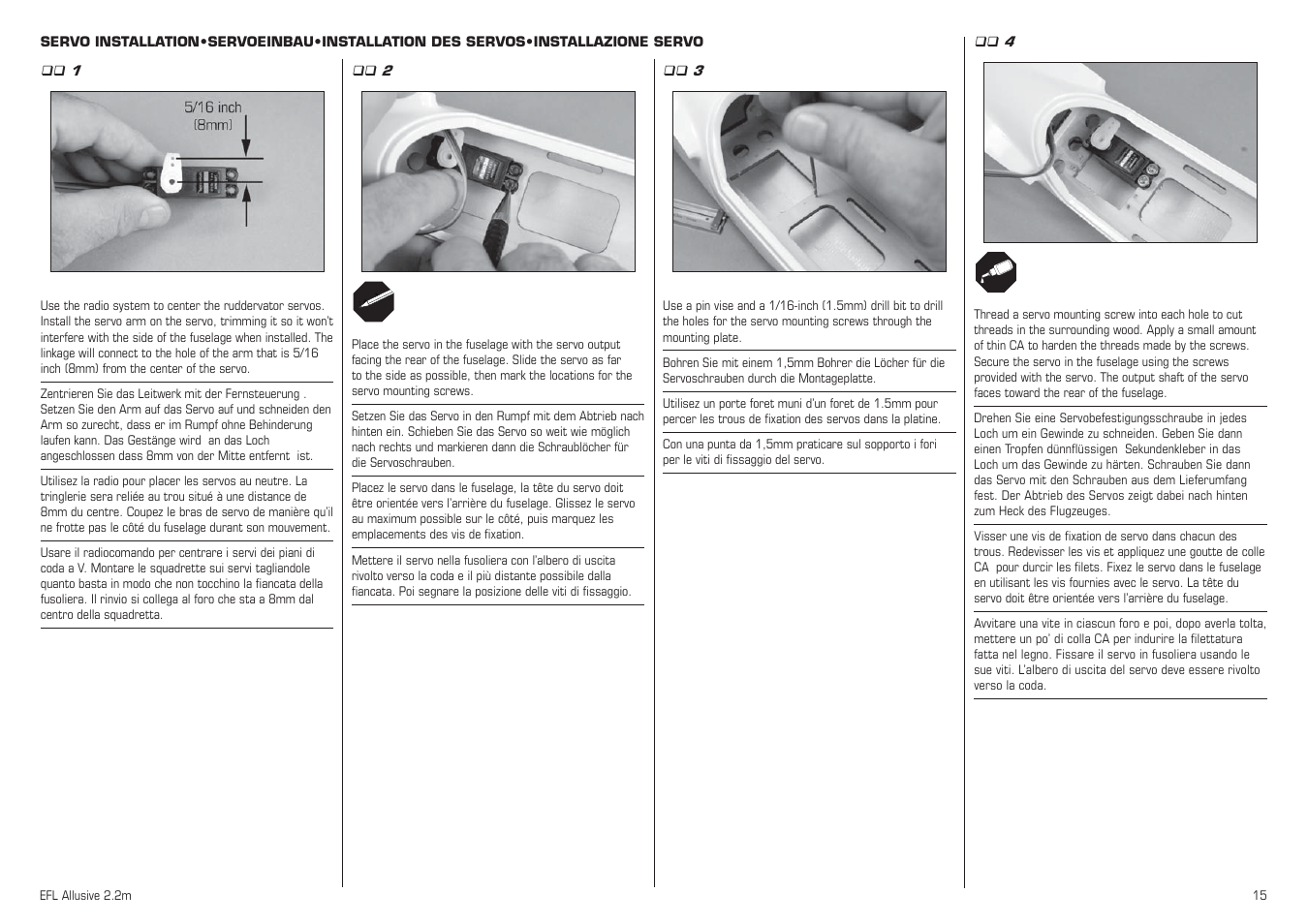 E-flite Allusive 2.2m ARF User Manual | Page 15 / 36