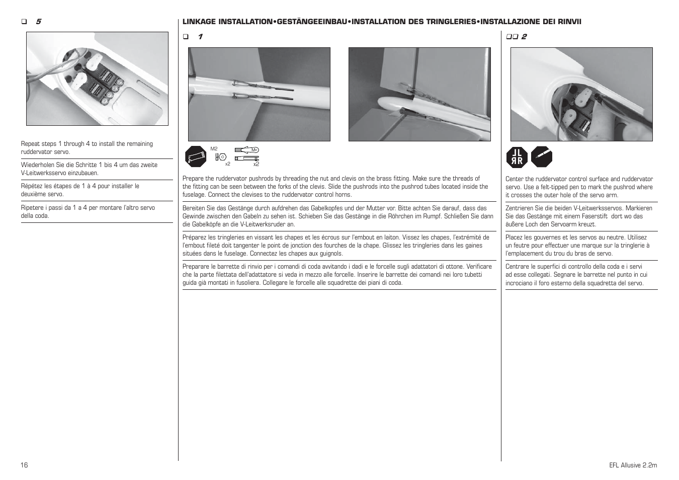 Lr l r | E-flite Allusive 2.2m ARF User Manual | Page 16 / 36