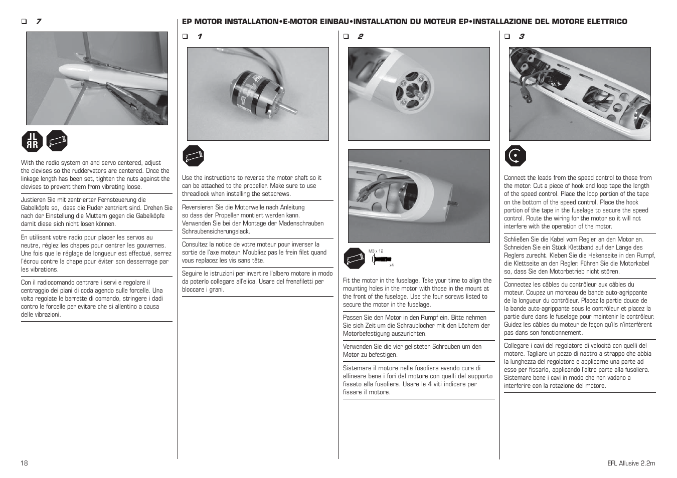 Lr l r | E-flite Allusive 2.2m ARF User Manual | Page 18 / 36