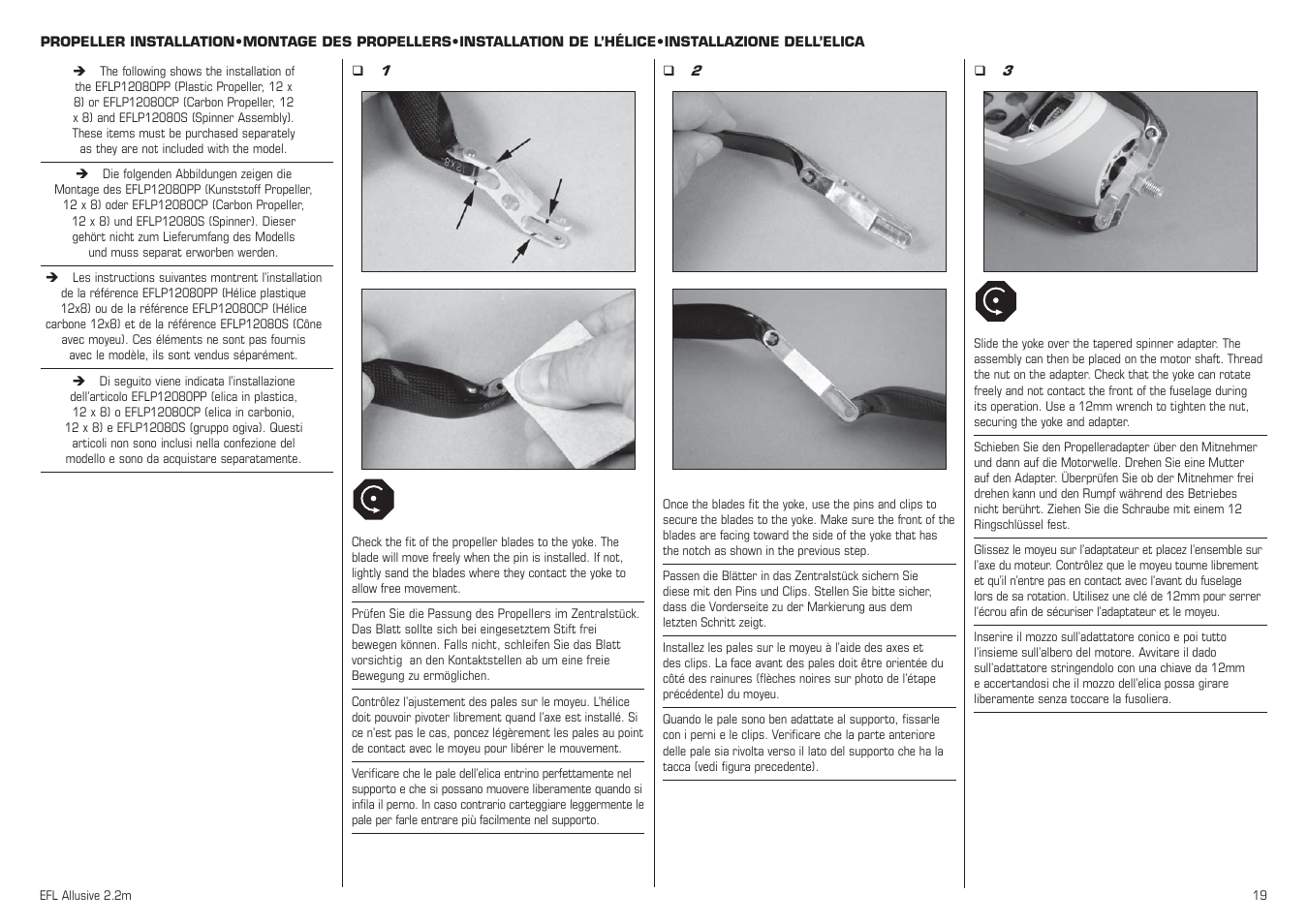 E-flite Allusive 2.2m ARF User Manual | Page 19 / 36