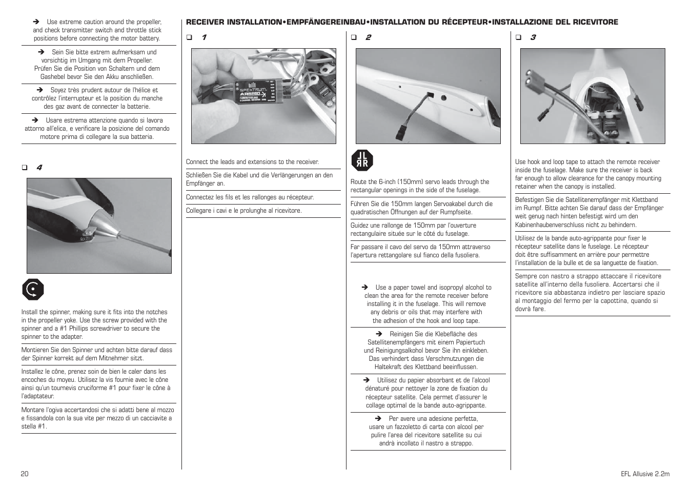 Lr l r | E-flite Allusive 2.2m ARF User Manual | Page 20 / 36