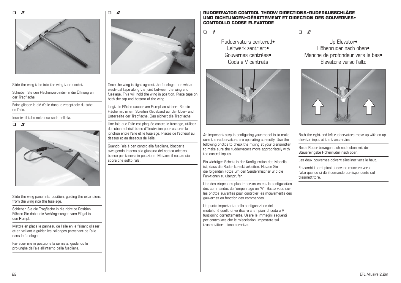 E-flite Allusive 2.2m ARF User Manual | Page 22 / 36