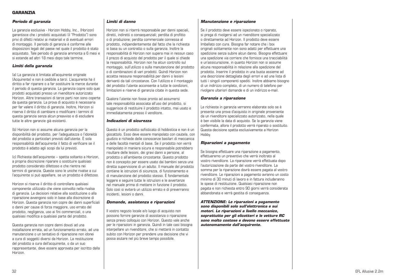 E-flite Allusive 2.2m ARF User Manual | Page 32 / 36