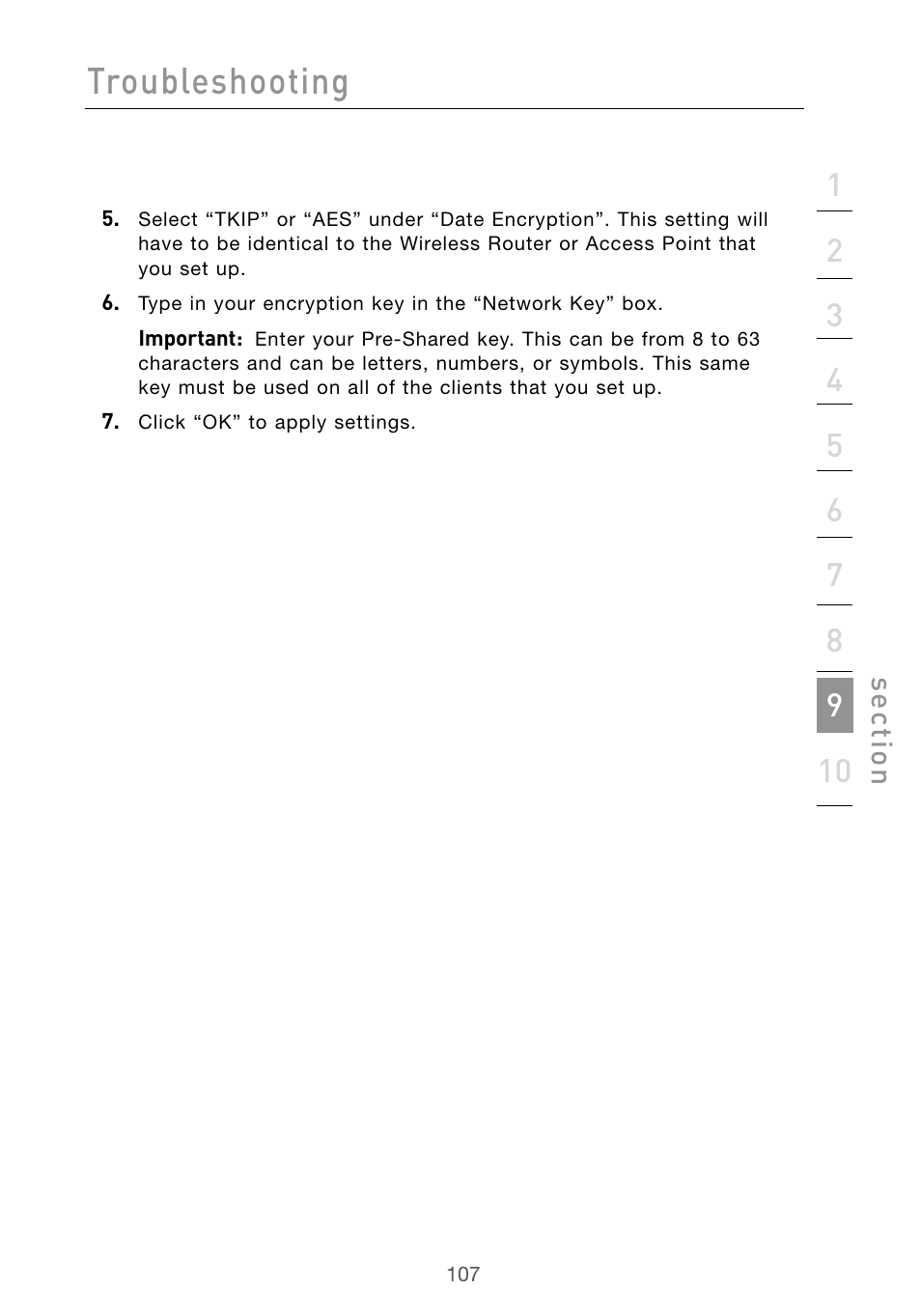Troubleshooting | Belkin Wireless G Desktop Card F5D7000 User Manual | Page 109 / 116