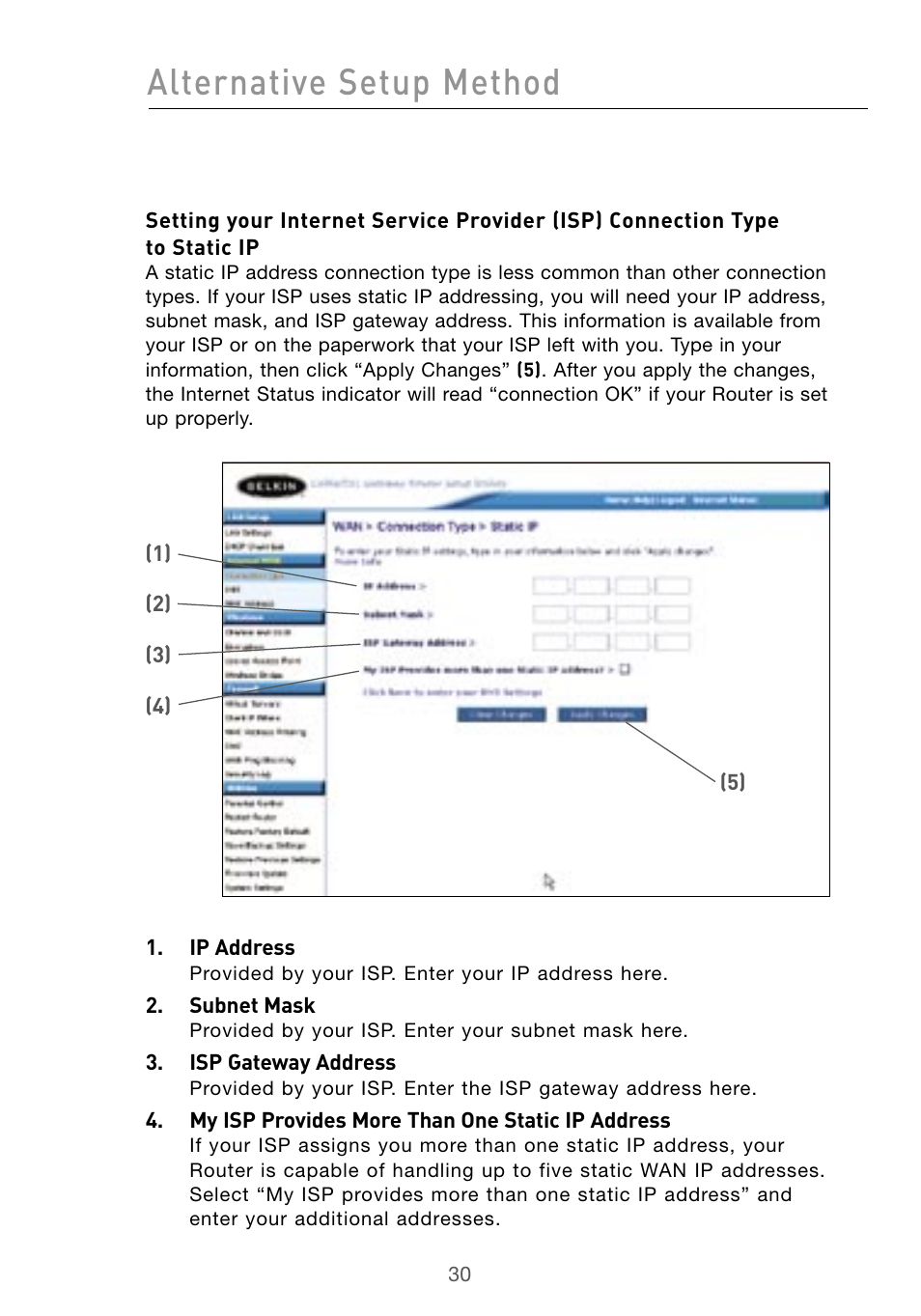 Alternative setup method | Belkin Wireless G Desktop Card F5D7000 User Manual | Page 32 / 116