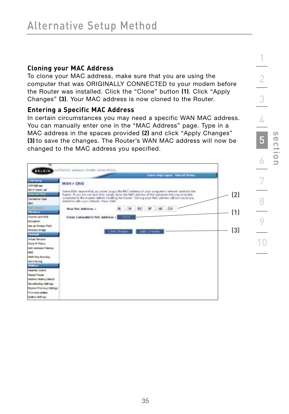 Alternative setup method | Belkin Wireless G Desktop Card F5D7000 User Manual | Page 37 / 116