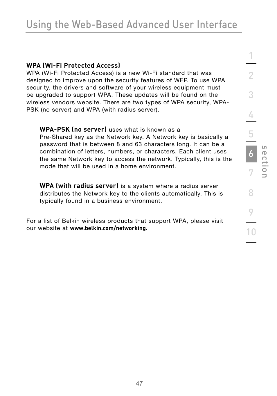 Using the web-based advanced user interface | Belkin Wireless G Desktop Card F5D7000 User Manual | Page 49 / 116