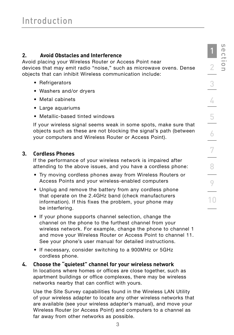 Introduction, Se ct io n | Belkin Wireless G Desktop Card F5D7000 User Manual | Page 5 / 116
