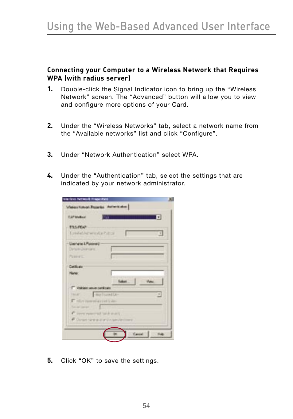 Using the web-based advanced user interface | Belkin Wireless G Desktop Card F5D7000 User Manual | Page 56 / 116