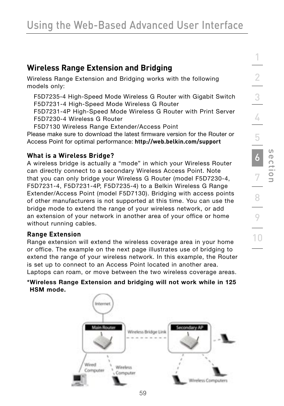 Using the web-based advanced user interface | Belkin Wireless G Desktop Card F5D7000 User Manual | Page 61 / 116