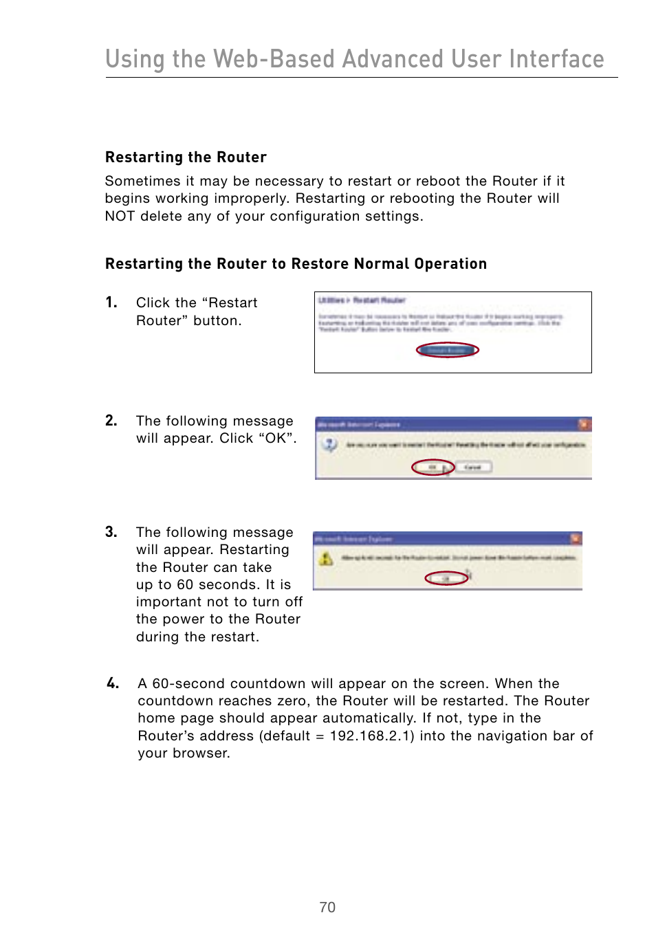 Using the web-based advanced user interface | Belkin Wireless G Desktop Card F5D7000 User Manual | Page 72 / 116