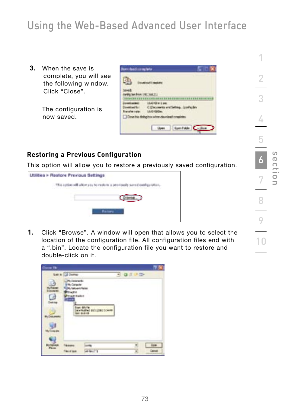 Using the web-based advanced user interface | Belkin Wireless G Desktop Card F5D7000 User Manual | Page 75 / 116