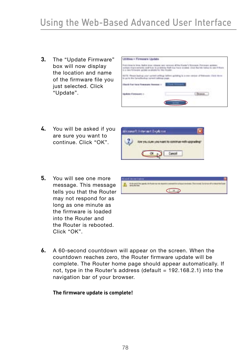 Using the web-based advanced user interface | Belkin Wireless G Desktop Card F5D7000 User Manual | Page 80 / 116