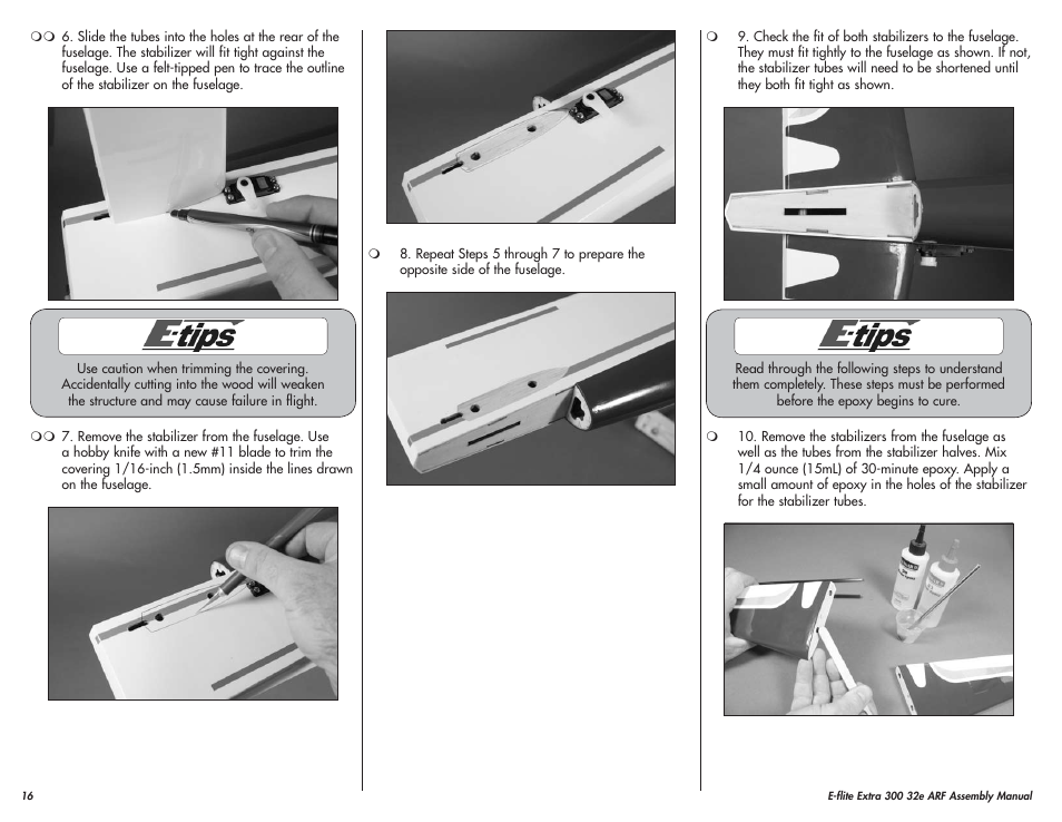E-flite Extra 300 32e ARF User Manual | Page 16 / 36