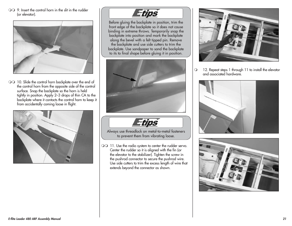 E-flite Leader 480 User Manual | Page 21 / 32