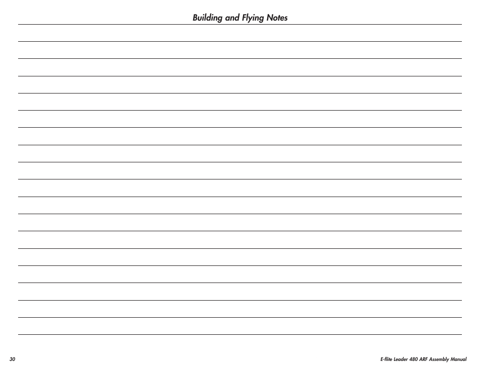 E-flite Leader 480 User Manual | Page 30 / 32