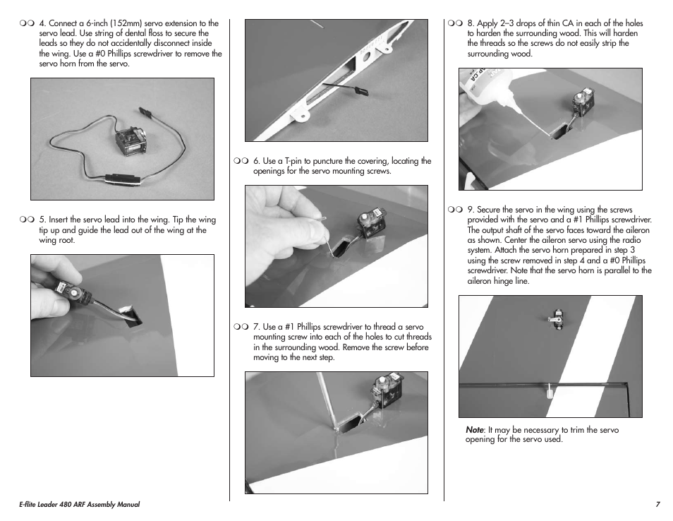 E-flite Leader 480 User Manual | Page 7 / 32