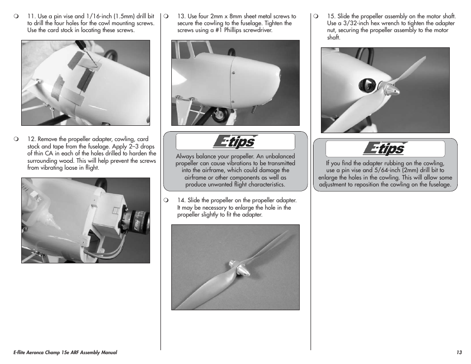 E-flite Aeronca Champ 15e ARF User Manual | Page 13 / 36