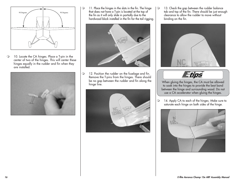 E-flite Aeronca Champ 15e ARF User Manual | Page 16 / 36