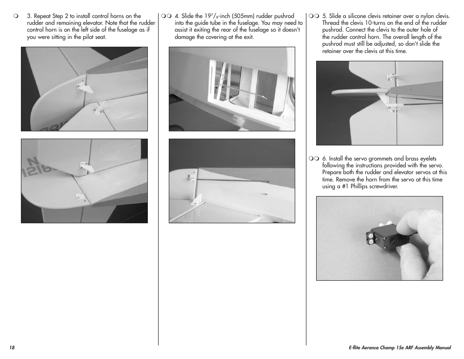 E-flite Aeronca Champ 15e ARF User Manual | Page 18 / 36
