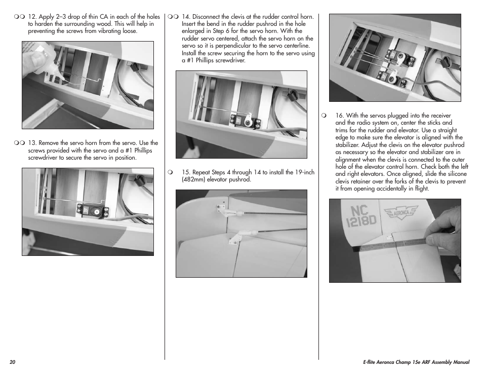 E-flite Aeronca Champ 15e ARF User Manual | Page 20 / 36